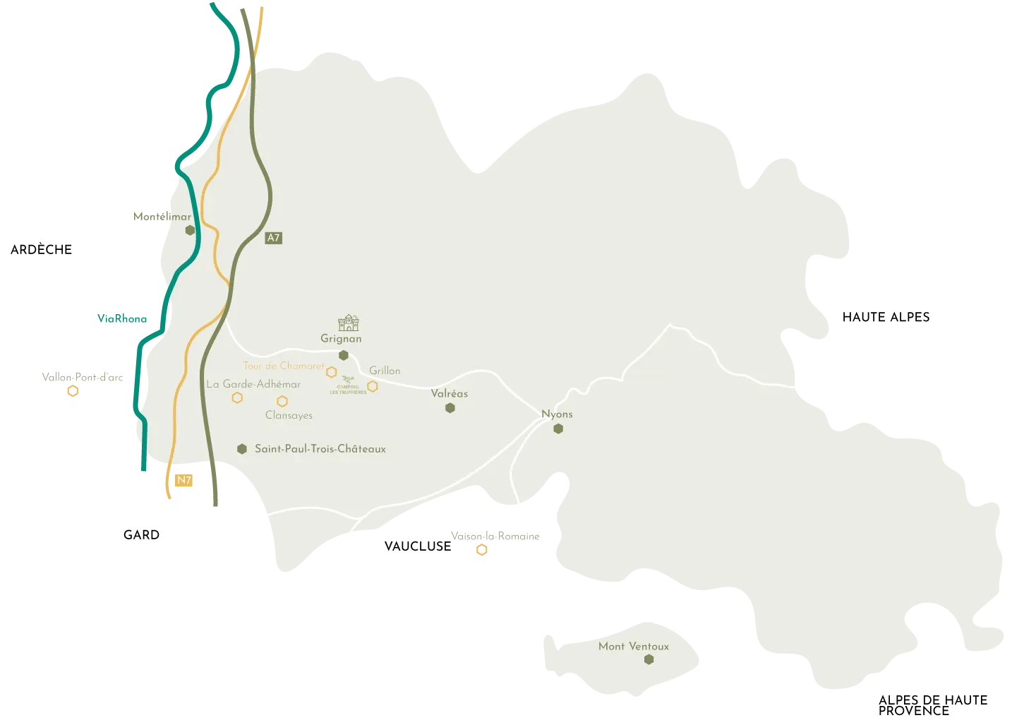 map around les truffieres